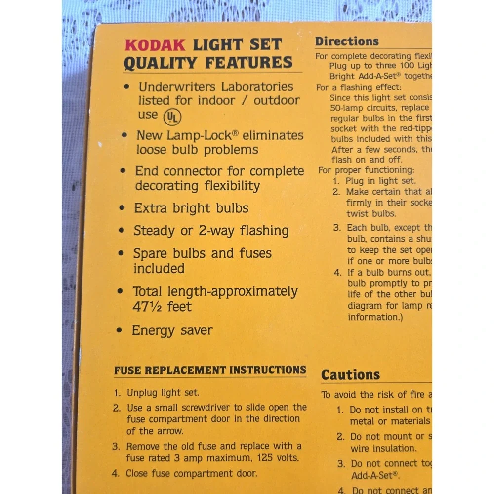Kodak Color of Christmas Multicolor 100 Light Extra Bright Indoor/Outdoor Unused